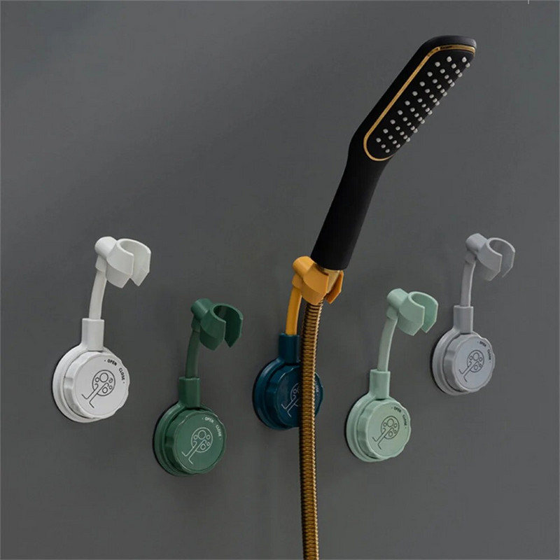 1vnt 360° universalus dušo galvutės laikiklis Reguliuojamas lipnus dušo galvutės laikiklis be smūgio Sieninis stovas SPA vonios kambarys