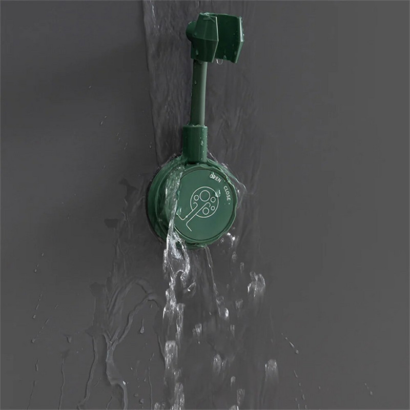 1vnt 360° universalus dušo galvutės laikiklis Reguliuojamas lipnus dušo galvutės laikiklis be smūgio Sieninis stovas SPA vonios kambarys