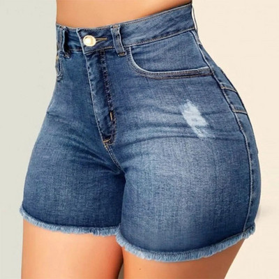 Къси панталони Denim Jeans Woman Denim Shorts Broken Crimping High Waist Slim Summer Jeans Shorts Feminino Chic Hot Ladies Bottom 청바지