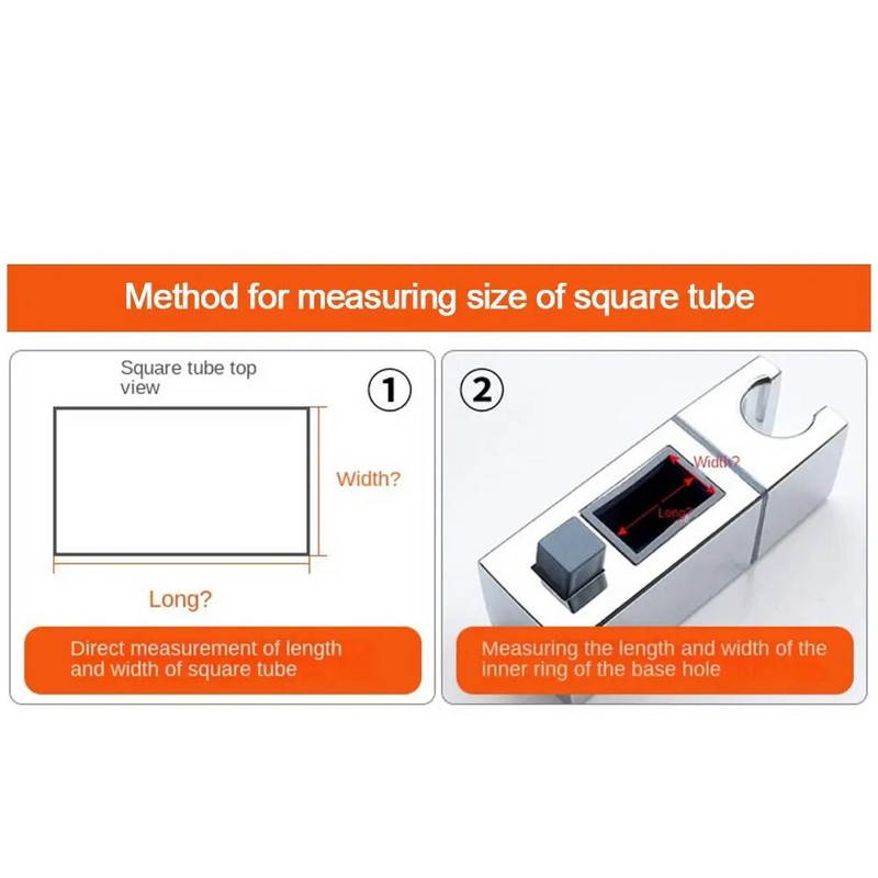 Rotirajući držač glave tuša Podesivi zamjenski nosač usponske šine Kvadratna cijev Kupaonska klizna polica