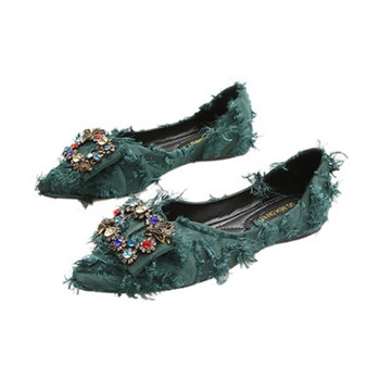 Ежедневни дамски обувки Comemore Rhinestone 2023, нови летни обувки с остри обувки, луксозни дамски мокасини, дамски елегантни обувки с равни обувки, ниски обувки