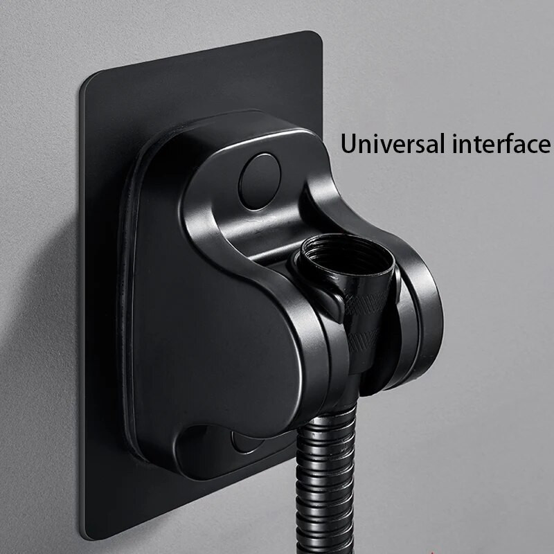 Vakumski stalak za tuširanje Zidni nosač Podesiva glava tuša Bez udaraca Crni nosač Kupaonski pribor Besplatna dostava