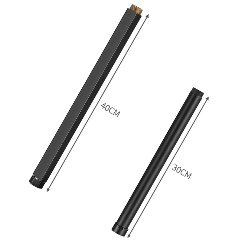 Pikendustoru dušisegisti ekstra pikendatav toru, must, kuldne universaalliidese pikendustorud, ümmargused, kandilised, duširiba, 30/40 cm