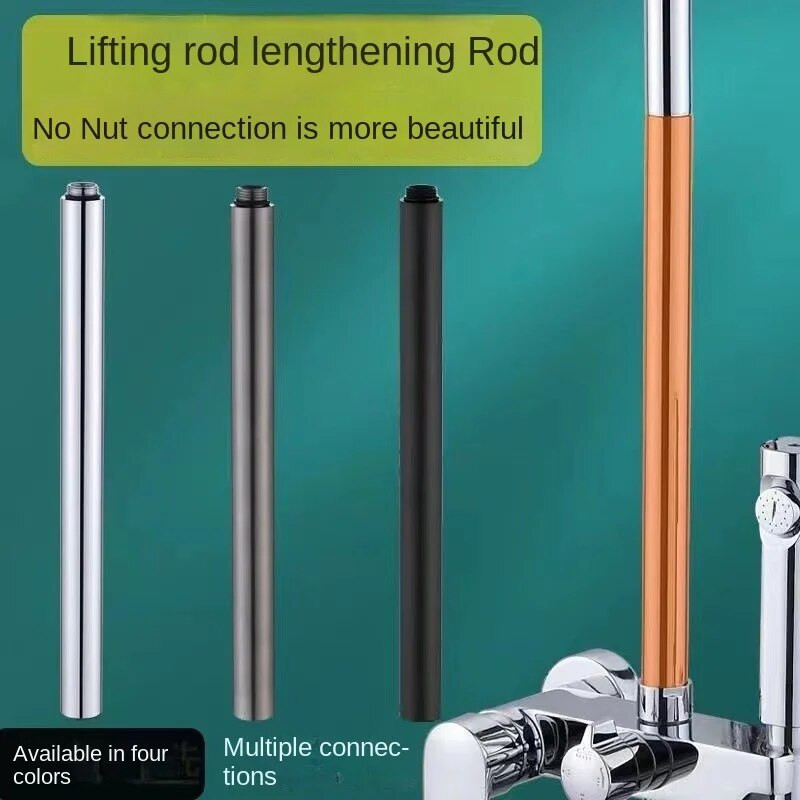30 cm apvalus dušo ilgintuvas iš nerūdijančio plieno pilkos spalvos dušo strypo universalus itin paaukštintas prailginamasis vamzdis vonios kambario priedai