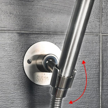 Държач от неръждаема стомана, 360° регулируема ръчна скоба за баня, метален държач за душ спрей