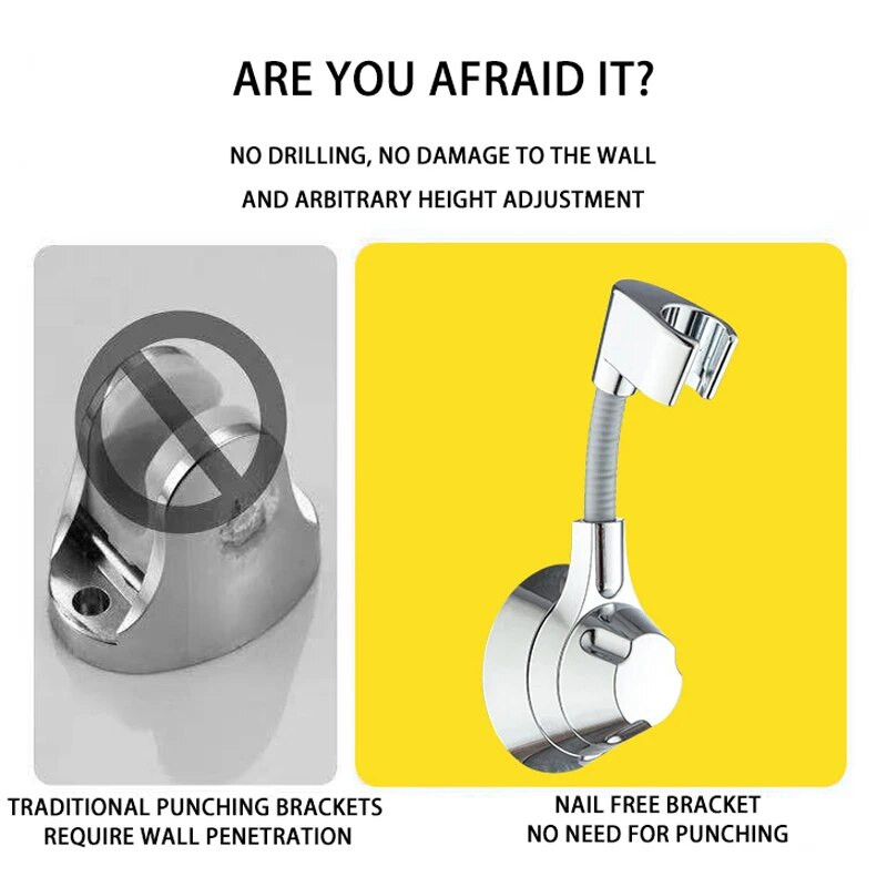 Univerzalni nosač za tuš Podesivi nosač za glavu tuša Bez probijanja bez više kutova rotacije Držač za glavu tuša sa usisnom čašom