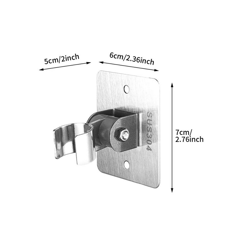 Pagrindinis viešbutis, atsparus vandeniui nerūdijančio plieno, didelio atsparumo dušo galvutės laikiklis Rankinis sieninis laikiklis, atsparus rūdims, skirtas vonios kambariui su varžtais