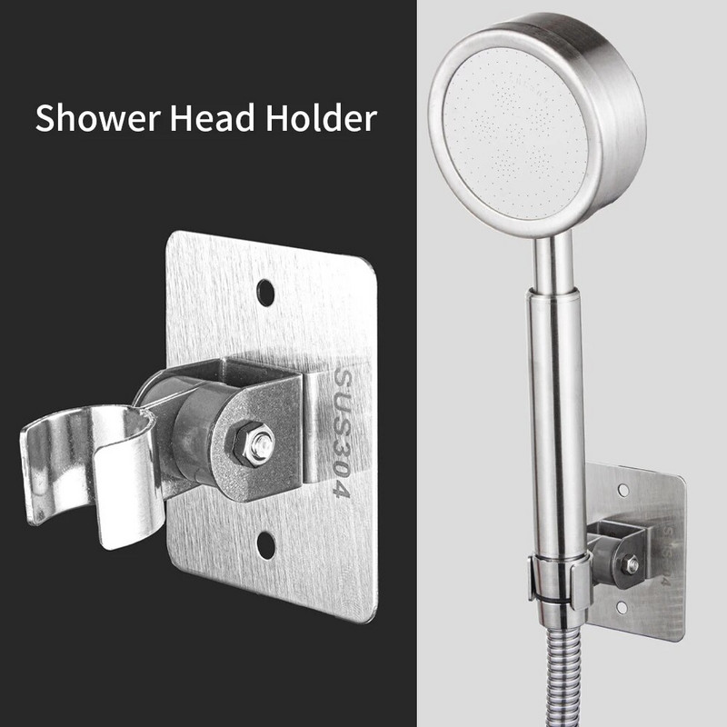 Pagrindinis viešbutis, atsparus vandeniui nerūdijančio plieno, didelio atsparumo dušo galvutės laikiklis Rankinis sieninis laikiklis, atsparus rūdims, skirtas vonios kambariui su varžtais