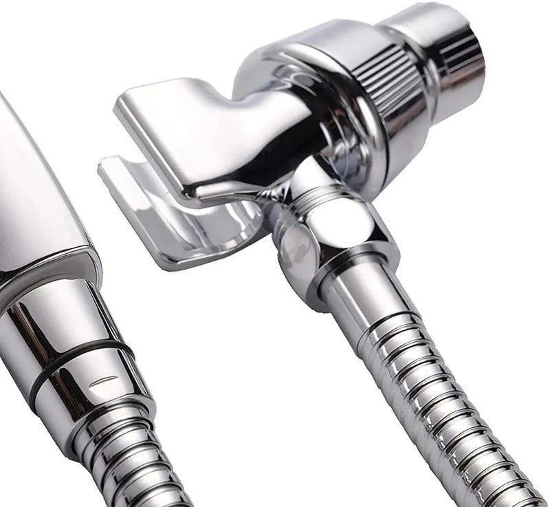 Ručni držač za glavu tuša Podesivi nosač s okretnom kuglom Univerzalni nosač Chrome Srebrni kupaonski pribor