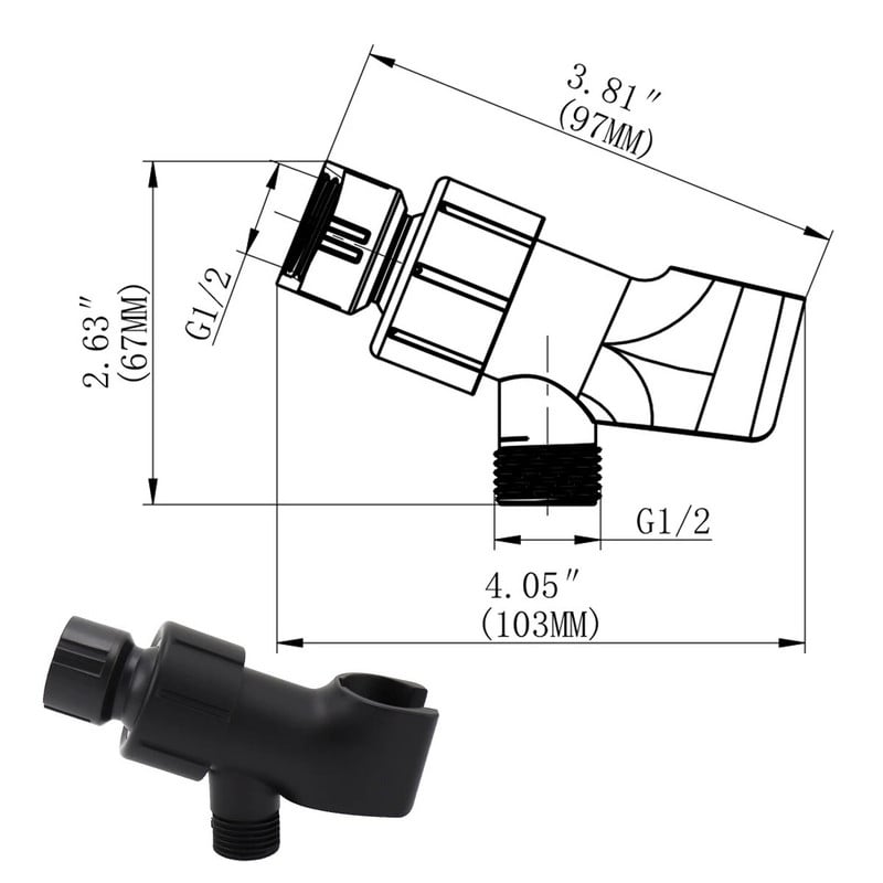 Trosmjerni držač glave tuša Ventil za preusmjeravanje tuša Podesivi nosači tuš kabine Filter Kupaonski pribor srebrni