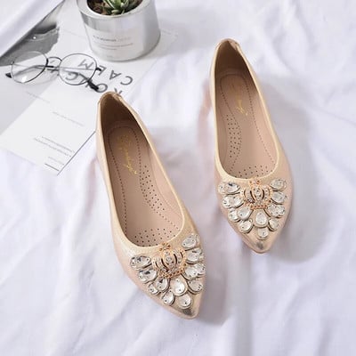 Comemore Modne ženske ravne cipele Luksuzne sandale Ljetna obuća za žene Sa vještačkim kamenčićima Meki potplat Udobne ženske crne cipele 2023.