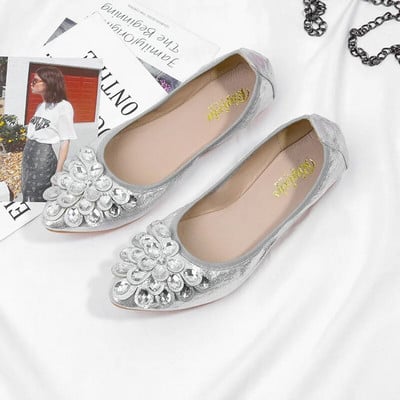 Comemore Modne ženske ravne cipele Luksuzne sandale Ljetna obuća za žene Sa vještačkim kamenčićima Meki potplat Udobne ženske crne cipele 2023.