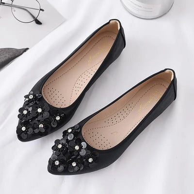 Comemore Modne ženske ravne cipele Luksuzne sandale Ljetna obuća za žene Sa vještačkim kamenčićima Meki potplat Udobne ženske crne cipele 2023.