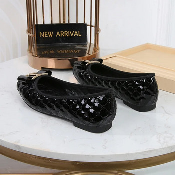 2024 Νέα Luxury Γυναικεία Σχεδιαστής Τετραγωνικά Δάχτυλα Casual Μαλακά Δερμάτινα Flats Kawaii Barefoot Μεταλλικά Κομψά Γυναικεία Relax Lolita Boat Shoes