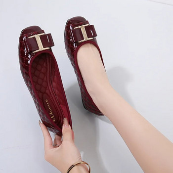 2024 Νέα Luxury Γυναικεία Σχεδιαστής Τετραγωνικά Δάχτυλα Casual Μαλακά Δερμάτινα Flats Kawaii Barefoot Μεταλλικά Κομψά Γυναικεία Relax Lolita Boat Shoes