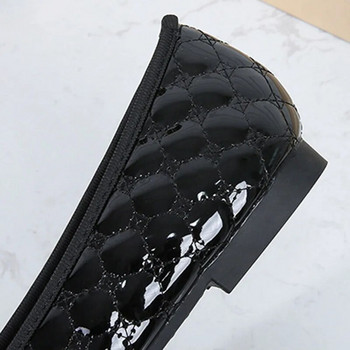 2024 Нови луксозни дамски дизайнерски обувки с квадратни пръсти Ежедневни меки кожени обувки Kawaii Barefoot Метални елегантни дамски обувки Лолита за релакс