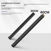 30/40 cm roostevabast terasest dušivarraste pikendustorud: ruudukujulised dušivardade pikendused kõrgemale tõstetud dušikabiinidele, vannitoatarvikud