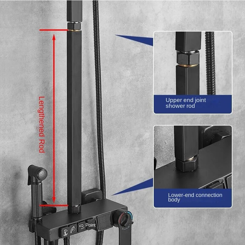 30/40 cm roostevabast terasest dušivarraste pikendustorud: ruudukujulised dušivardade pikendused kõrgemale tõstetud dušikabiinidele, vannitoatarvikud