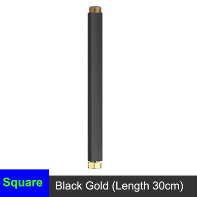 Juodas dušo prailginimo vamzdelis chromas vonios kambario prailginimas dušo rankenos kokybės nerūdijančio plieno vonios dušo juostos kvadratinis ilgintuvas