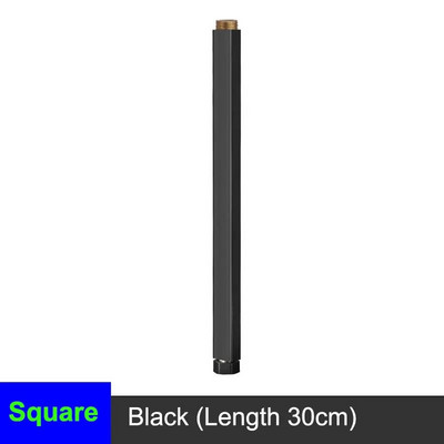 Juodas dušo prailginimo vamzdelis chromas vonios kambario prailginimas dušo rankenos kokybės nerūdijančio plieno vonios dušo juostos kvadratinis ilgintuvas