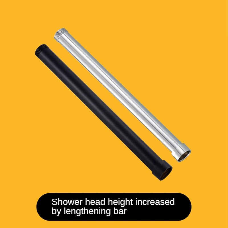 Juodas dušo prailginimo vamzdis Dušo jungtis Kėlimo strypo paaukštinimas Kvadratinis apvalus stumdomas strypo priedai Vonios kambario priedai