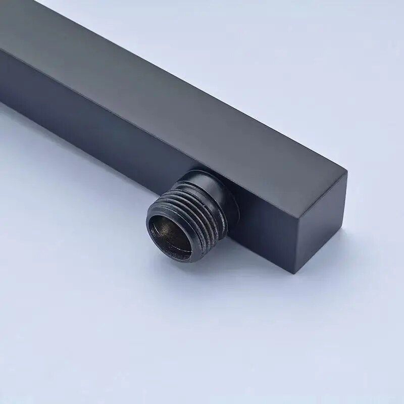 Paslėpta sieninė įmontuota dušo strypa, juodas galvanizuotas kvadratinis vamzdis, apvali strypas, 40 dušo stumdomų strypų priedų