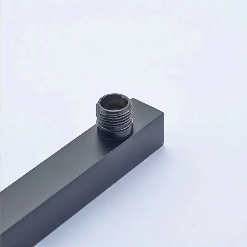 Paslėpta sieninė įmontuota dušo strypa, juodas galvanizuotas kvadratinis vamzdis, apvali strypas, 40 dušo stumdomų strypų priedų