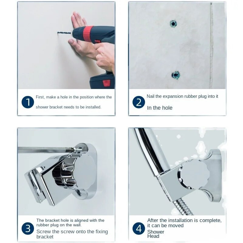 1 KOM Držač za kupaonski tuš Podesiva glava tuša Raspršivač Fiksni nosač Zidni ručni stalak Baza Kupaonski pribor