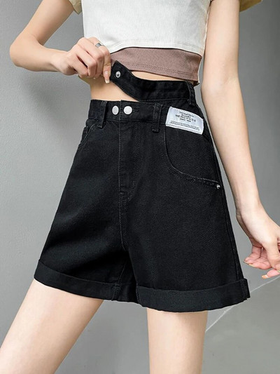 Zoki Design Ženske Letter Denim kratke hlače Harajuku Ležerne vintage kratke hlače A kroja Ljetne korejske kratke traperice visokog struka u elegantnom stilu