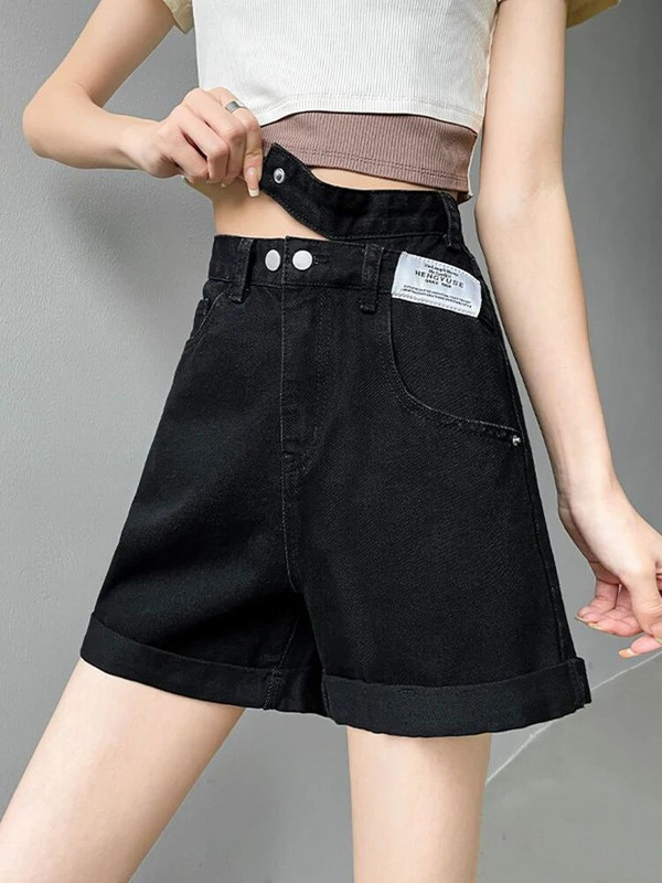 Zoki Design Ženske Letter Denim kratke hlače Harajuku Ležerne vintage kratke hlače A kroja Ljetne korejske kratke traperice visokog struka u elegantnom stilu