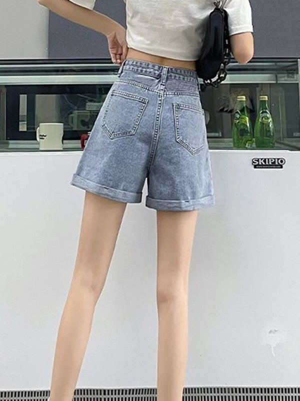 Zoki Design Ženske Letter Denim kratke hlače Harajuku Ležerne vintage kratke hlače A kroja Ljetne korejske kratke traperice visokog struka u elegantnom stilu