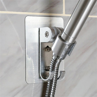 Vannitoa alumiiniumist dušipea hoidik 2 konksuga kahekordse paigaldusega isekleepuv roostekindel reguleeritav puurita dušihoidik