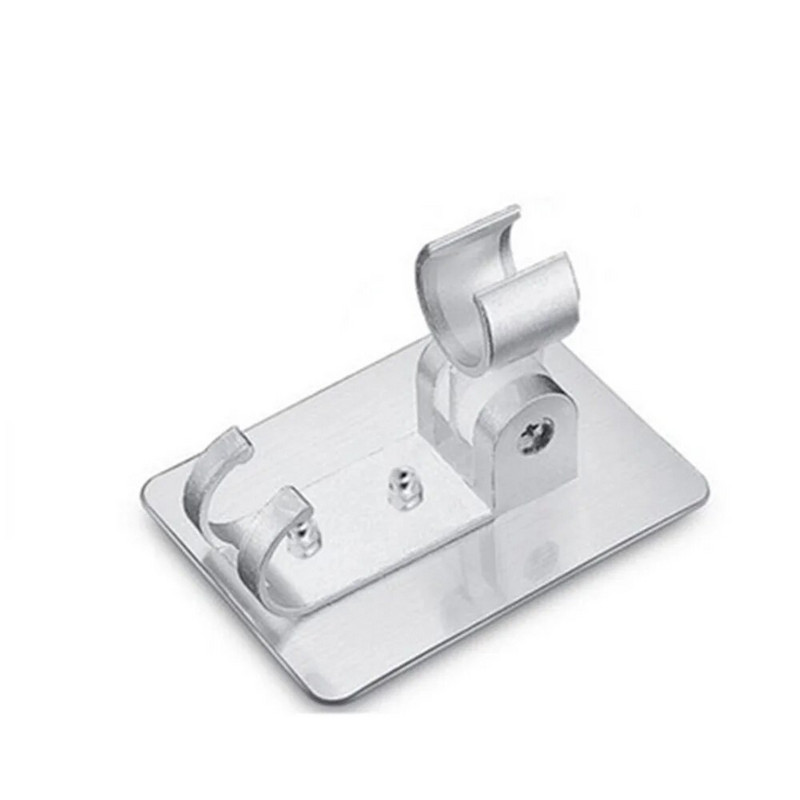 Kupaonski aluminijski držač za glavu tuša s 2 kuke, dvostruka ugradnja, samoljepljivi otporan na hrđu, podesiv bez bušenja, držač za tuš