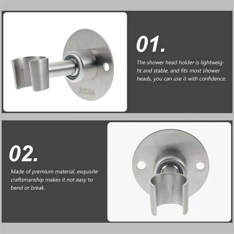 Držač glave tuša Nosač za zidnu montažu Podesivi set Ljepilo za kupaonicu Okretni ručni štapić od nehrđajućeg čelika