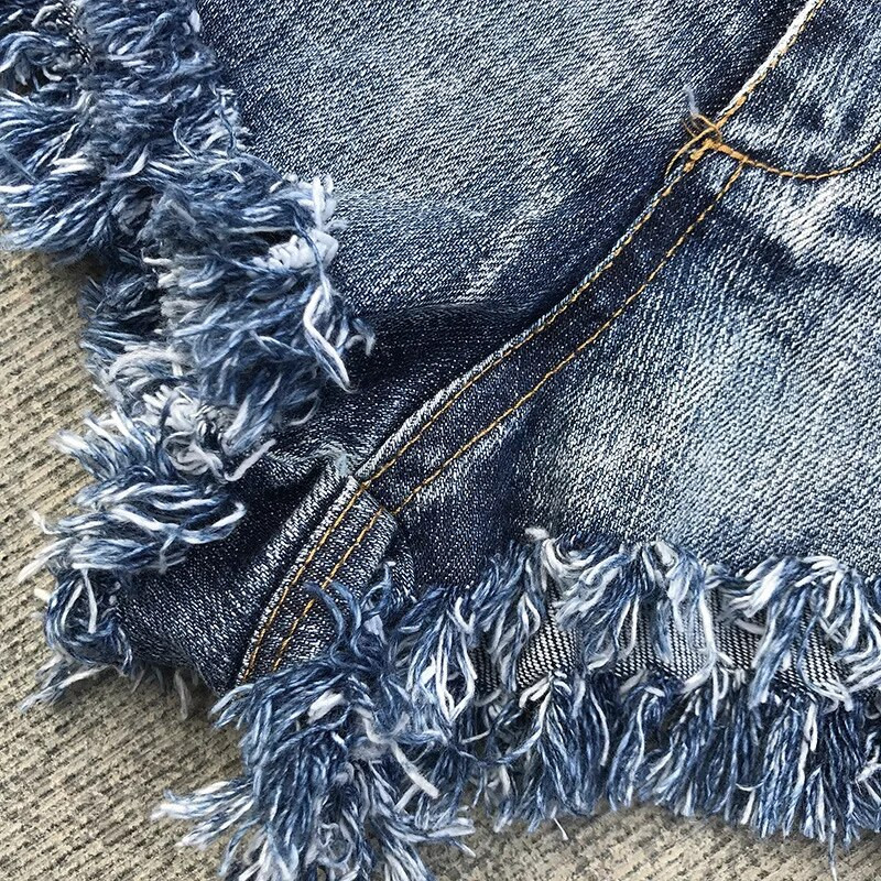 Ljeto 2022. Žene za plažu Seksi kratke traperice niskog struka s resicama Mini Skinny Club DJ Dance Novo