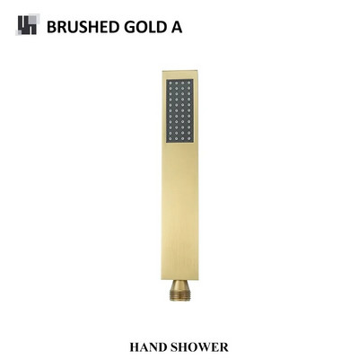 Šlifuotas / matinis juodas / pilkas / šlifuotas auksinis kvadratas 304 nerūdijančio plieno rankinis aukšto slėgio dušo galvutės dušo priedai