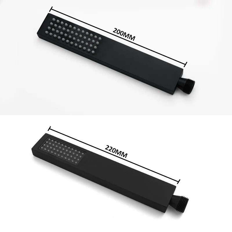 Šlifuotas / matinis juodas / pilkas / šlifuotas auksinis kvadratas 304 nerūdijančio plieno rankinis aukšto slėgio dušo galvutės dušo priedai