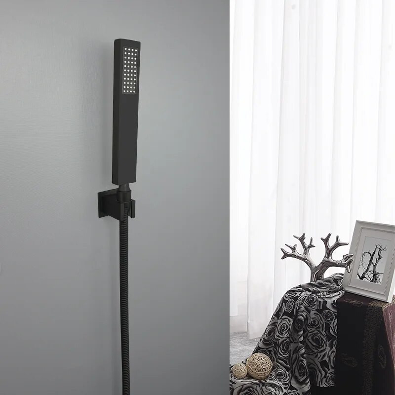 Šlifuotas / matinis juodas / pilkas / šlifuotas auksinis kvadratas 304 nerūdijančio plieno rankinis aukšto slėgio dušo galvutės dušo priedai