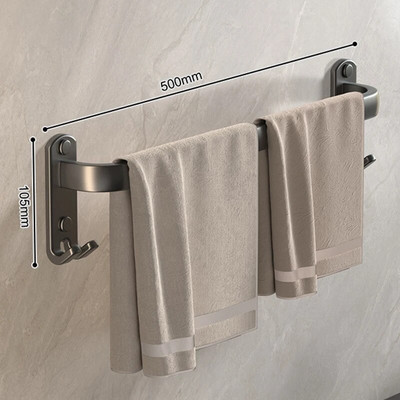Vješalica za ručnike Zidni držač ručnika od 50 cm Kupaonski s prostorom za naljepnice Aluminijska višeslojna šipka za ručnike Kupaonski pribor