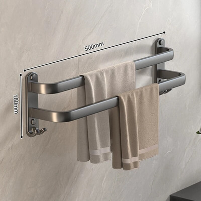 Vješalica za ručnike Zidni držač ručnika od 50 cm Kupaonski s prostorom za naljepnice Aluminijska višeslojna šipka za ručnike Kupaonski pribor