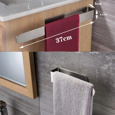 Σχάρα για πετσέτες χωρίς διάτρηση Ράφι μπάνιου από ανοξείδωτο ατσάλι Βουρτσισμένο απλό ράφι για πετσέτες μπάνιου