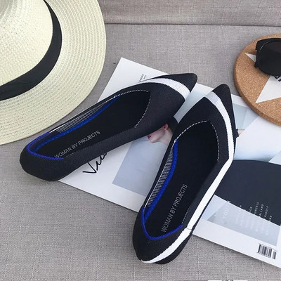 Luksuzne ženske balerinke Cipele za pletenje Ženske balerinke Modne natikače sa šiljatim natikačama s leopard printom Prozračne cipele za brod