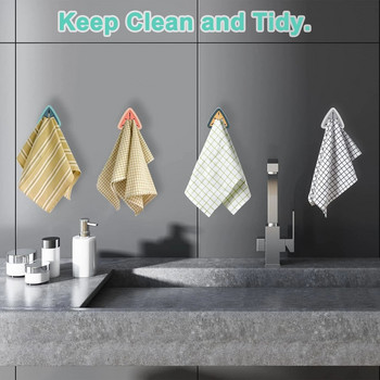 Δεν απαιτείται διάτρηση Τριγωνική θήκη για πετσέτες Grabber Μπάνιο Κουζίνα Αποθήκευση ράφι κρεμαστός τοίχος Γάντζος για πετσέτες χειρός