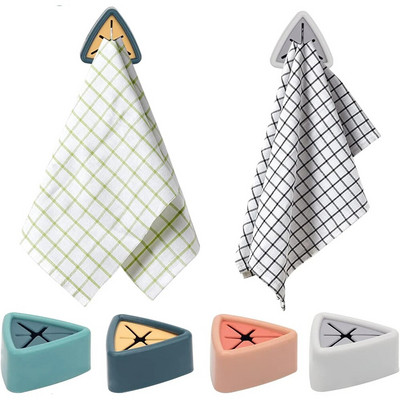 Δεν απαιτείται διάτρηση Τριγωνική θήκη για πετσέτες Grabber Μπάνιο Κουζίνα Αποθήκευση ράφι κρεμαστός τοίχος Γάντζος για πετσέτες χειρός