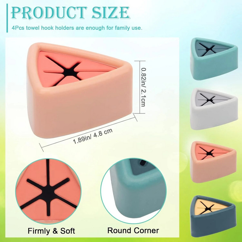 Δεν απαιτείται διάτρηση Τριγωνική θήκη για πετσέτες Grabber Μπάνιο Κουζίνα Αποθήκευση ράφι κρεμαστός τοίχος Γάντζος για πετσέτες χειρός