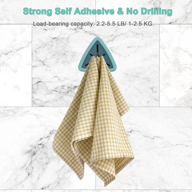 Δεν απαιτείται διάτρηση Τριγωνική θήκη για πετσέτες Grabber Μπάνιο Κουζίνα Αποθήκευση ράφι κρεμαστός τοίχος Γάντζος για πετσέτες χειρός