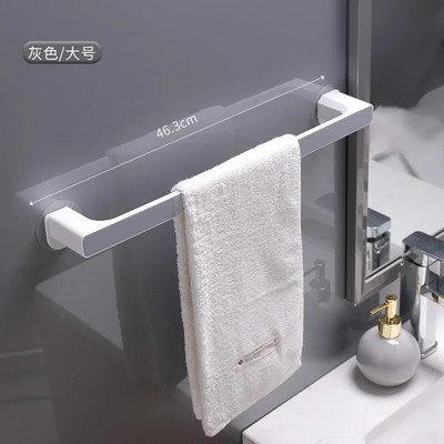 46 cm-es törülközőtartó ingyenes lyukasztó WC fürdőszoba szívókorong kampós polc falra szerelhető rúd befejezése