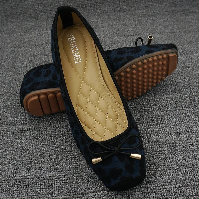 Velike cipele za čamce Ženske 2023. Proljeće Jesen Nove Ravne ravne cipele s leopard uzorkom Plitke ženske cipele Korejska modna uredska mokasina