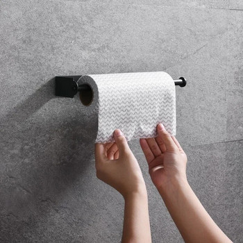 Залепващ държач за хартиени кърпи Поставка за тоалетна ролка Поставка за хартиена ролка за баня Без перфорация Поставка за ролки от неръждаема стомана Черно злато