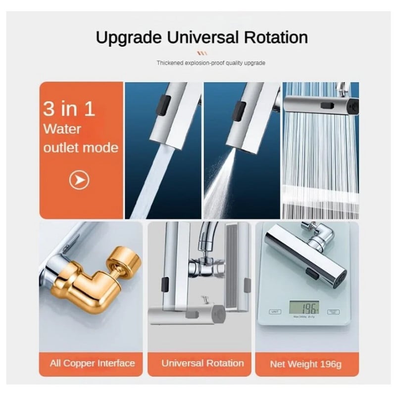 Virtuvinis maišytuvas Apsauga nuo purslų vandens krioklio vandens išleidimo anga Universalus rotacinis burbuliatoriaus stiprintuvas ilgintuvas vandens antgalis universalus jungtis
